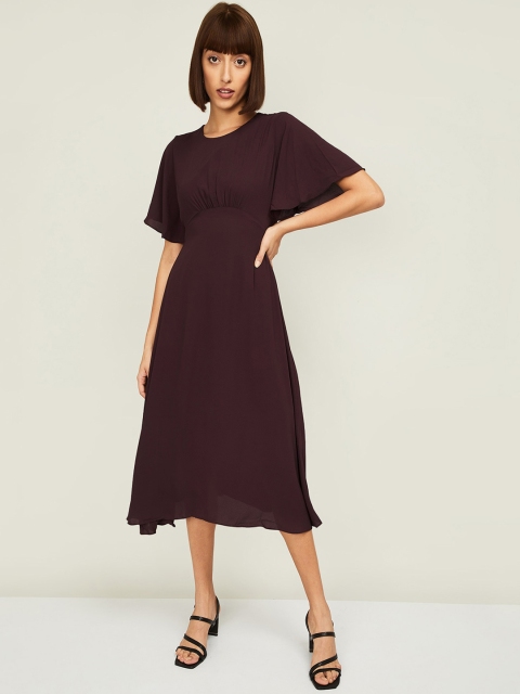 

CODE by Lifestyle Women Burgundy A-Line Midi Dress