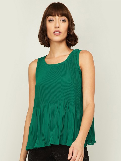 

CODE by Lifestyle Green Ruffles A-Line Top