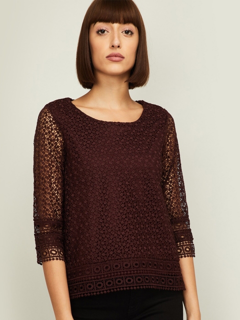 

CODE by Lifestyle Women Burgundy Regular Top