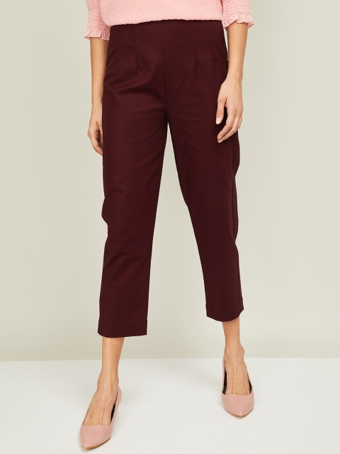 

CODE by Lifestyle Women Burgundy Trousers
