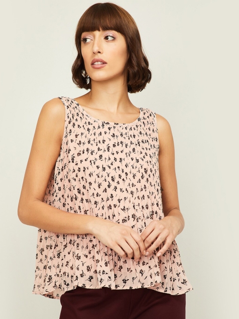 

CODE by Lifestyle Pink Floral Printed A-Line Top