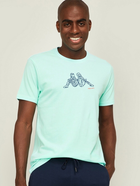 

Kappa Men Sea Green Graphic Printed Slim Fit T-shirt