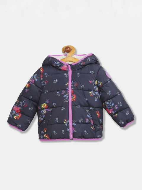 

GAP Girls Navy Blue Floral Outdoor Puffer Jacket