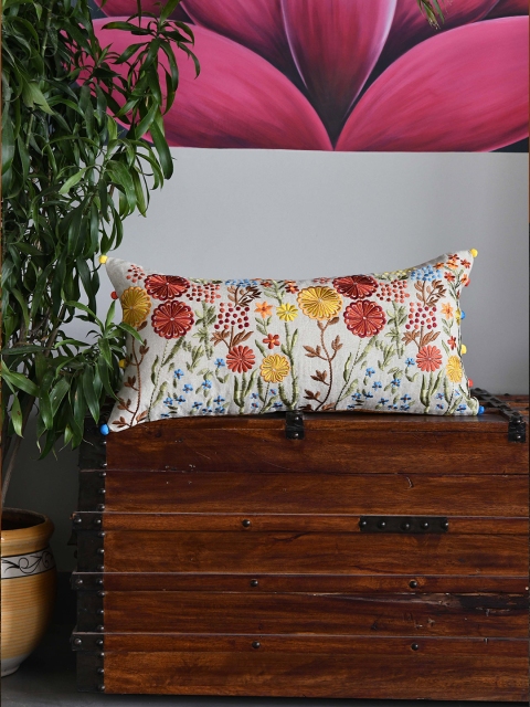 

AMOROSA Multicoloured Floral Rectangle Cushion Covers, Multi
