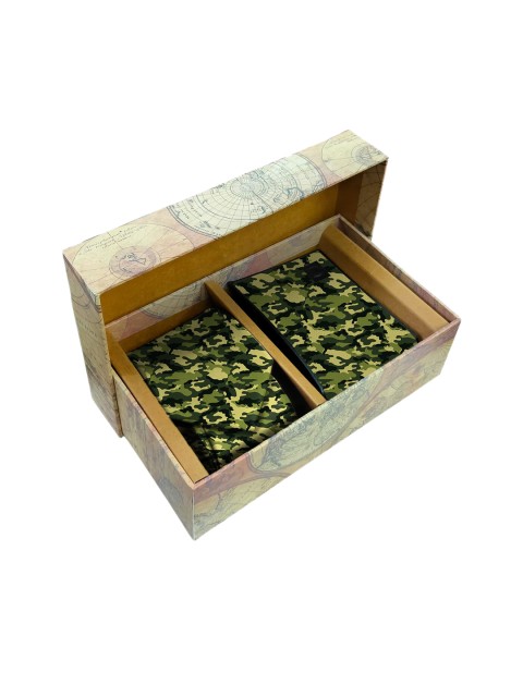 

Blacksmith Green Camouflage Printed RFID Wallet & Tie