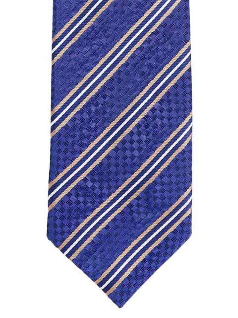 

Alvaro Castagnino Men Blue & Beige Striped Broad Tie