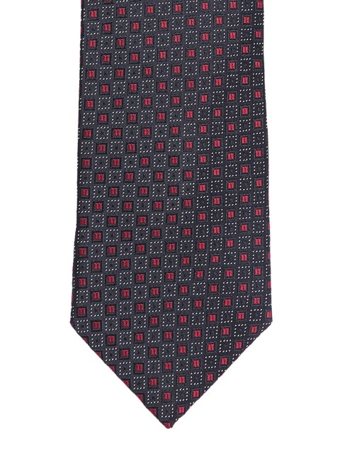 

Alvaro Castagnino Men Black & Maroon Woven Design Broad Tie