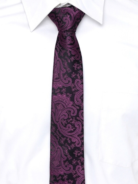 

Alvaro Castagnino Men Purple & Black Printed Broad Tie