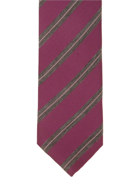 

Alvaro Castagnino Men Pink & Green Striped Broad Tie