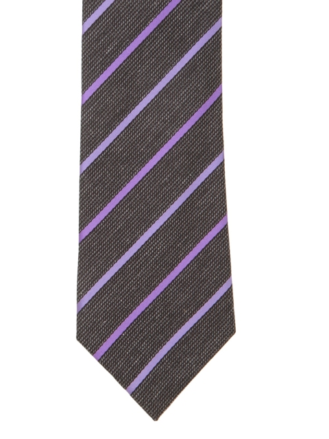 

Alvaro Castagnino Men Purple & Grey Striped Broad Tie