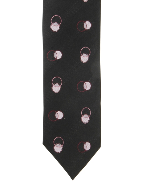 

Alvaro Castagnino Men Black & Pink Woven Design Broad Tie