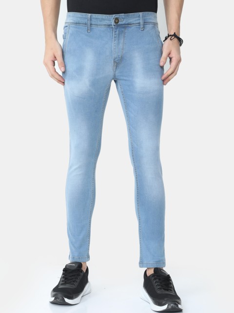

VUDU Men Blue Skinny Fit Mid-Rise Heavy Fade Jeans