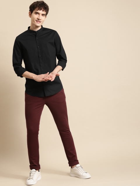 

United Colors of Benetton Men Black Solid Slim Fit Casual Shirt