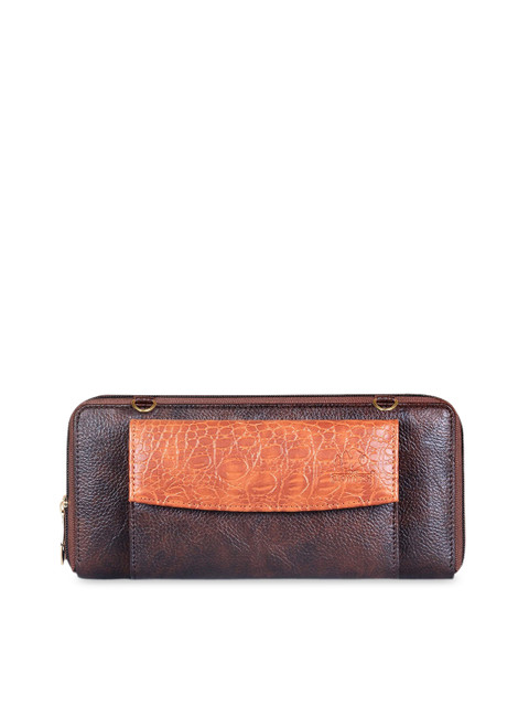 

THE CLOWNFISH Women Brown Textured Structured Clutches
