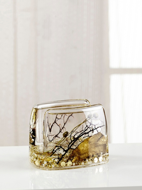 

OBSESSIONS Gold-Toned & Transparent Acrylic Tissue Holder