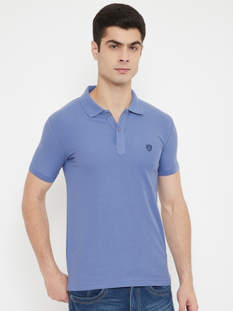 

Duke Men Purple Polo Collar Slim Fit T-shirt