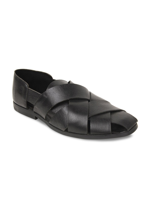 

Regal Men Black Leather Shoe-Style Sandals