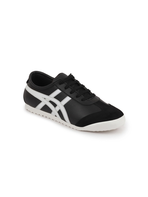 

FAUSTO Men Black And White Lace Up PU Sneakers