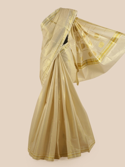 

Pothys Gold Ethnic Motifs Zari Pure Cotton Kasavu Saree