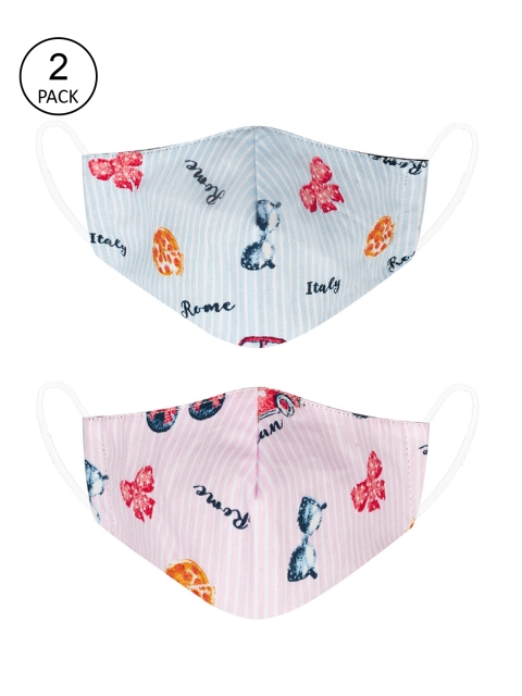 

VEA Kids Pack of 2 Blue & Pink Soft Cotton 5 Layered Filtration Face Mask