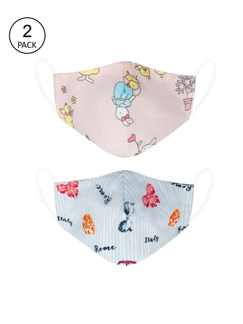 

VEA Pack of 2 Soft Cotton 5 Layered Filtration Face Mask, Pink