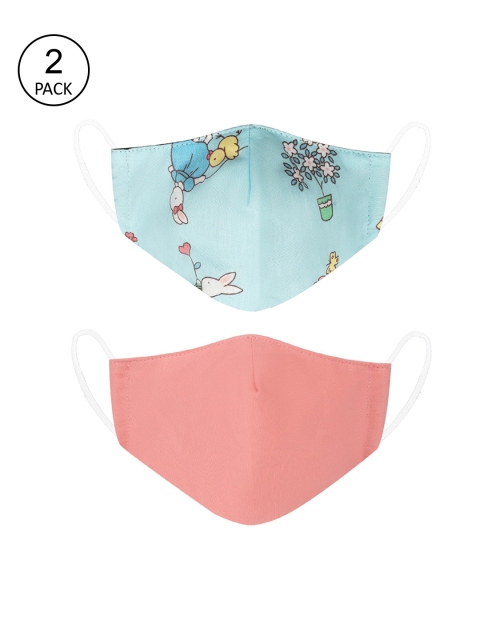 

VEA Kids Pack of 2 Blue & Pink Cotton 5 Layered Filtration Face Mask