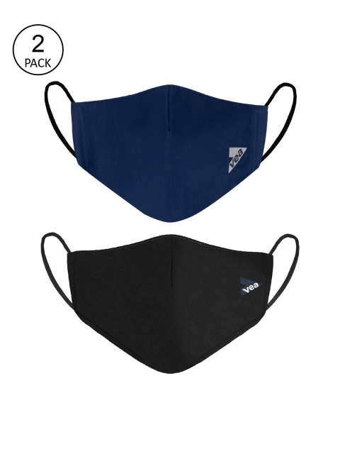 

VEA Pack of 2 Cotton 5 Layered Filtration Face Mask, Black