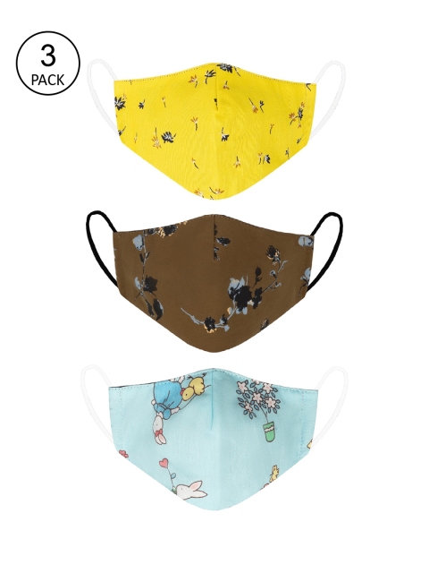 

VEA Kids Pack of 3 Soft Cotton 5 Layered Filtration Face Mask, Blue