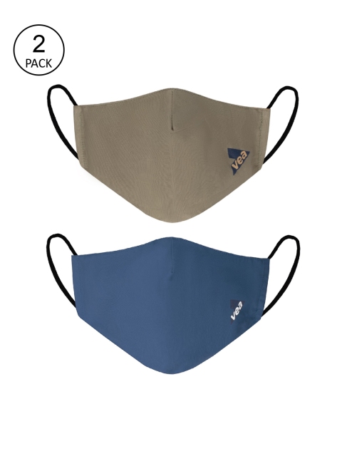 

VEA Pack of 2 Green & Grey Soft Cotton 5 Layered Filtration Face Mask