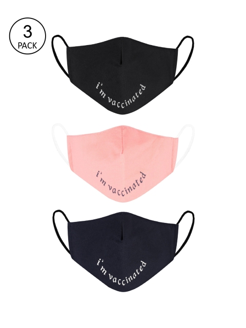 

VEA Unisex Pack Of 3 Reusable 3 Ply Cotton Face Mask, Pink