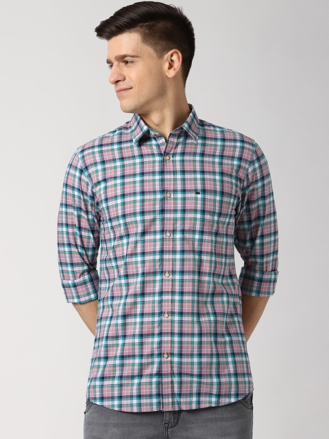 

Peter England Casuals Men Pink& Blue Slim Fit Checked Casual Shirt