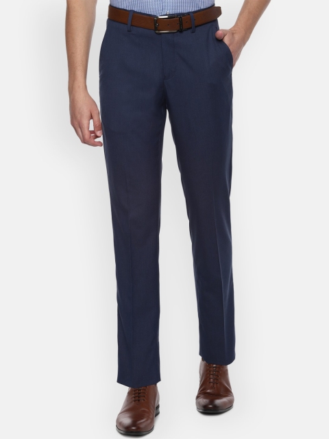 

Louis Philippe Men Navy Blue Slim Fit Formal Trousers