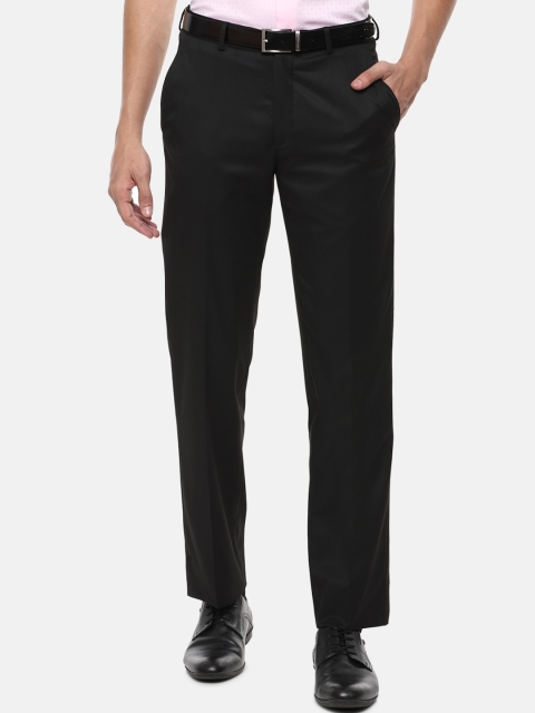 

Louis Philippe Men Black Solid Formal Trousers