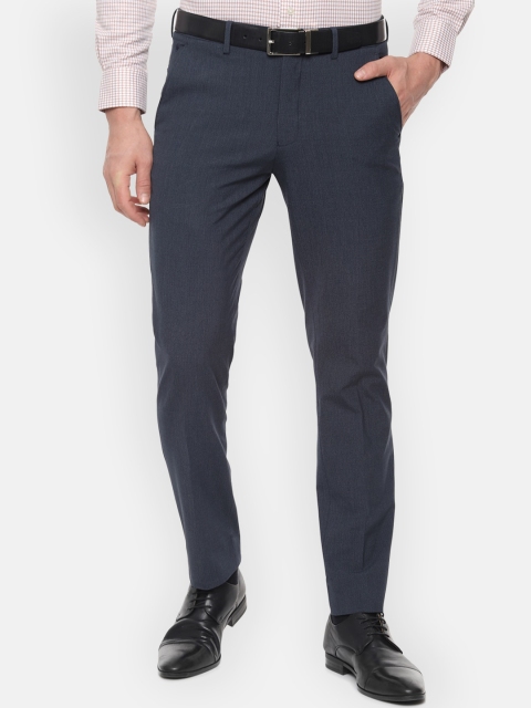 

Louis Philippe Men Navy Blue Slim Fit Formal Trousers