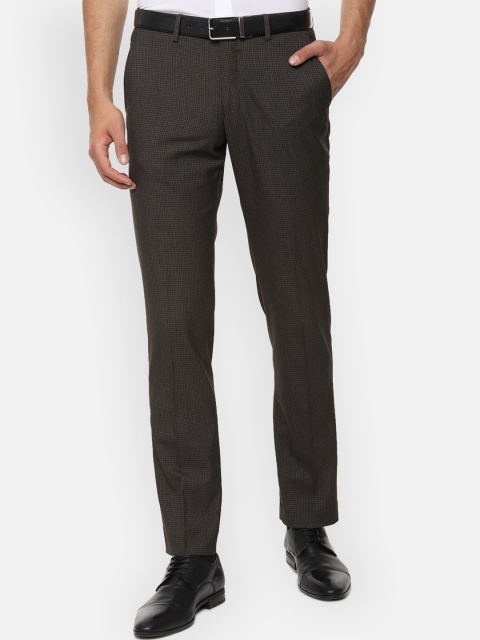 

Louis Philippe Men Brown Solid Slim Fit Formal Trousers