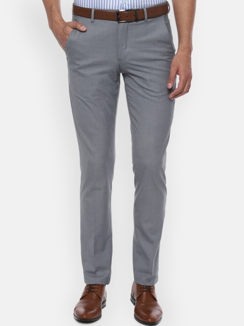 

Louis Philippe Men Grey Solid Slim Fit Formal Trousers