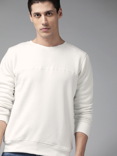 

Roadster Men Off White Sweatshirt