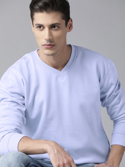 

Roadster Men Blue Solid Sweatshirt