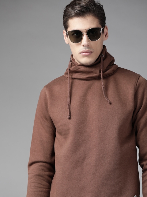 

Roadster Men Brown Solid Sweatshirt