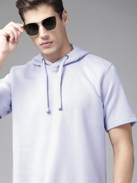 

Roadster Men Lavender Hooded Sweatshirt