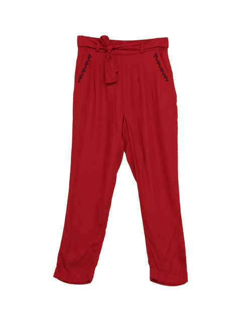 

UNDER FOURTEEN ONLY Girls Red Trousers
