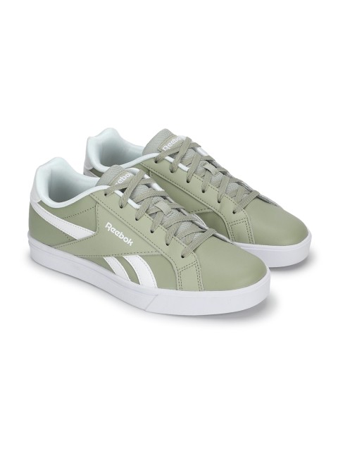 

Reebok Classic Women Green Striped PU Sneakers