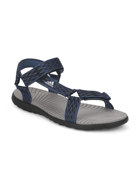 

Adidas Men Blue & Black Chevron Print Marengo II Sports Sandals