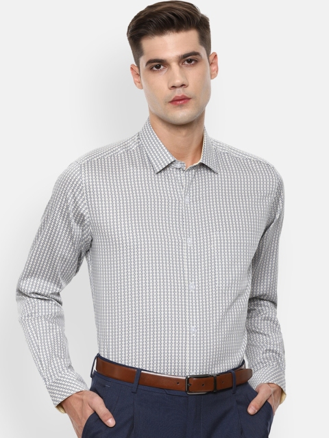 

Louis Philippe Men Grey Printed Slim Fit Formal Shirt