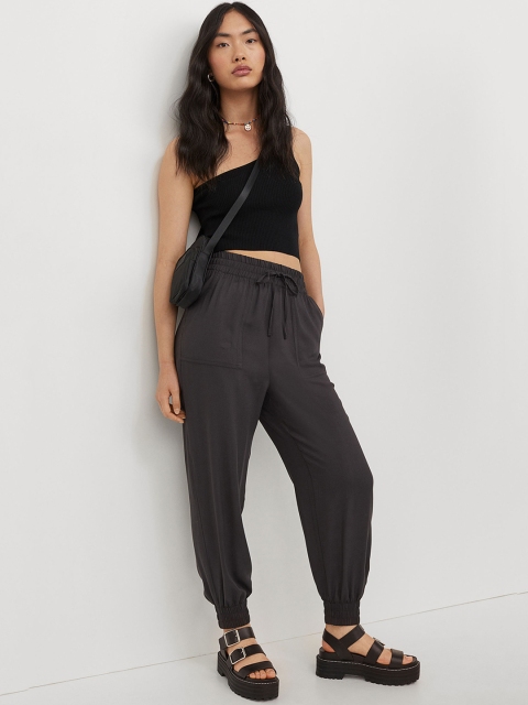 

H&M Women Charcoal Grey Utility Trousers