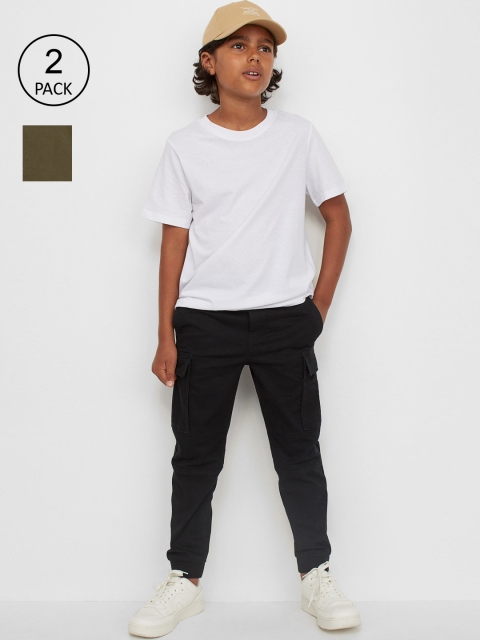 

H&M Boys 2-Pack Cargo Joggers, Black