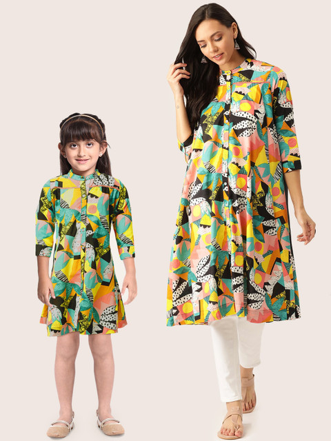 

Sangria Girls Multicoloured Abstract Print Dress, Multi