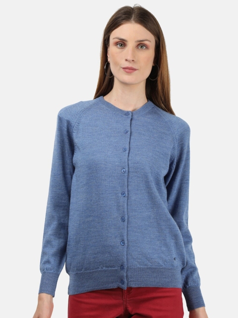 

Monte Carlo Women Blue Front-Open Cardigan Sweaters
