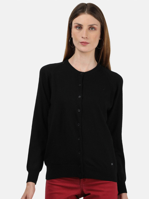 

Monte Carlo Women Black Solid Cardigan