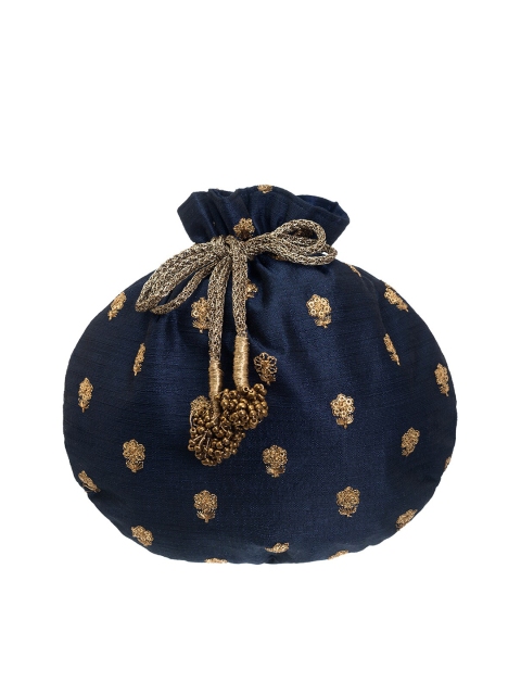 

INDYA Blue Embellished Potli Clutch